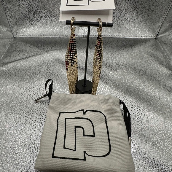 Paco Rabanne Gold Pixel Hoops - Picture 1 of 3